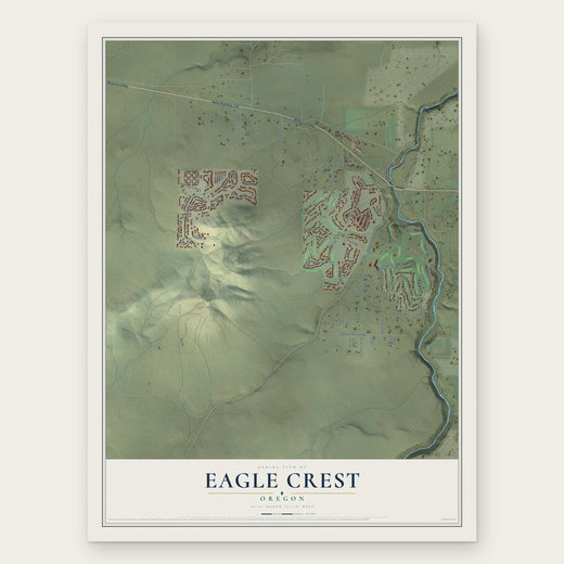 Eagle Crest, Oregon map print, the full design