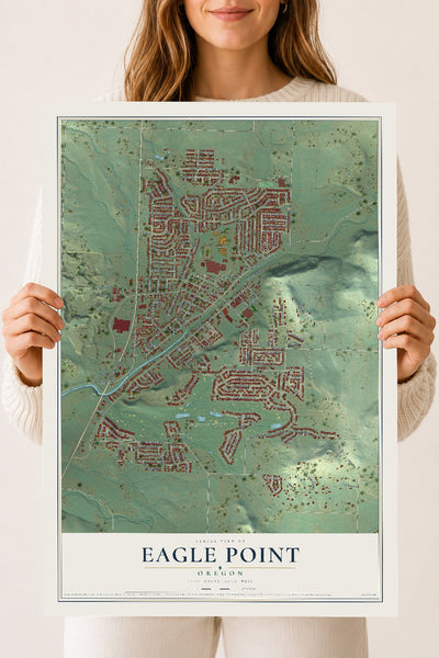 Map of Eagle Point, Oregon, 18 x 24 inch unframed archival matte print