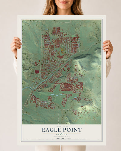 Map of Eagle Point, Oregon, 24 x 36 inch unframed archival matte print