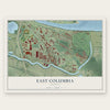 East Columbia, Oregon map print, the full design