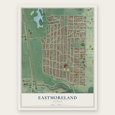 Eastmoreland, Oregon map print, the full design