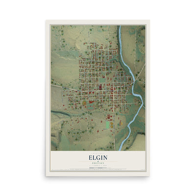 Map of Elgin, Oregon, 12 x 18 inch unframed archival matte print