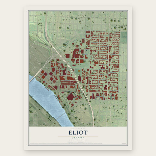 Eliot, Oregon map print, the full design