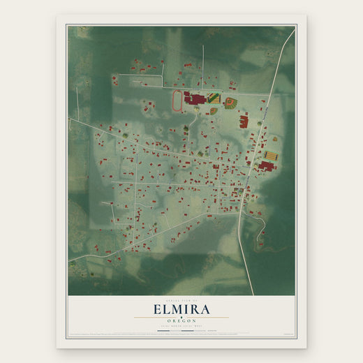 Elmira, Oregon map print, the full design