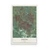 Map of Eugene, Oregon, 12 x 18 inch unframed archival matte print