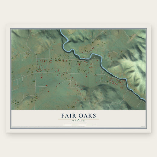Fair Oaks, Oregon map print, the full design
