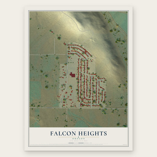 Falcon Heights, Oregon map print, the full design