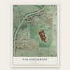 Far Southwest, Oregon map print, the full design