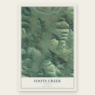Foots Creek, Oregon map print, the full design