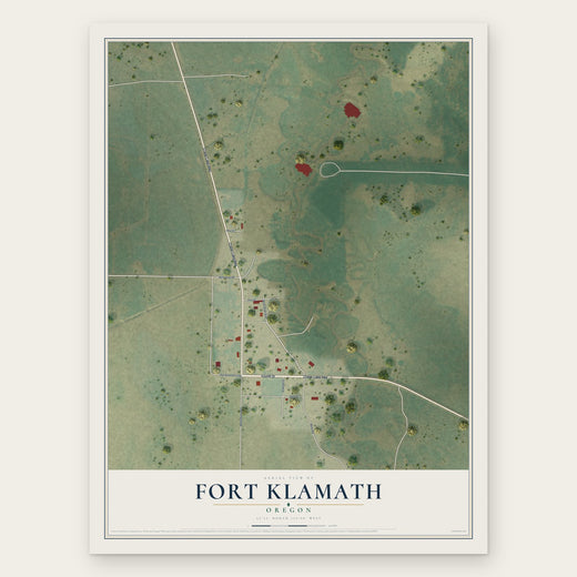 Fort Klamath, Oregon map print, the full design