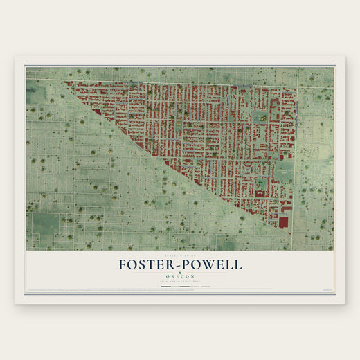 Foster-Powell, Oregon map print, the full design