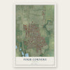 Four Corners, Oregon map print, the full design