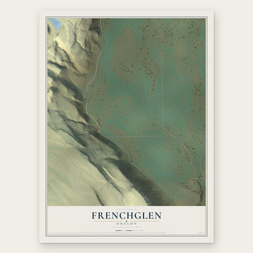 Frenchglen, Oregon map print, the full design