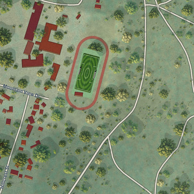 Close-up of the map of Gilchrist, Oregon print showing street and building detail