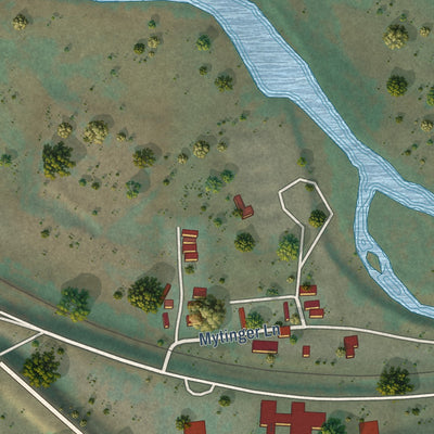 Close-up of the map of Gopher Flats, Oregon print showing street and building detail