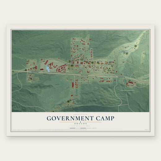 Government Camp, Oregon map print, the full design