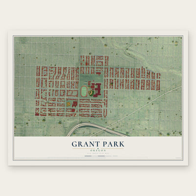Grant Park, Oregon map print, the full design