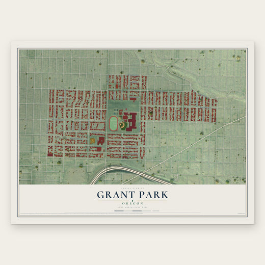 Grant Park, Oregon map print, the full design