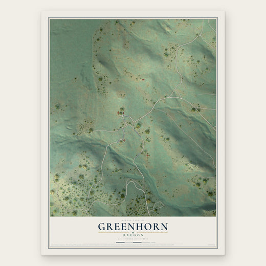 Greenhorn, Oregon map print, the full design