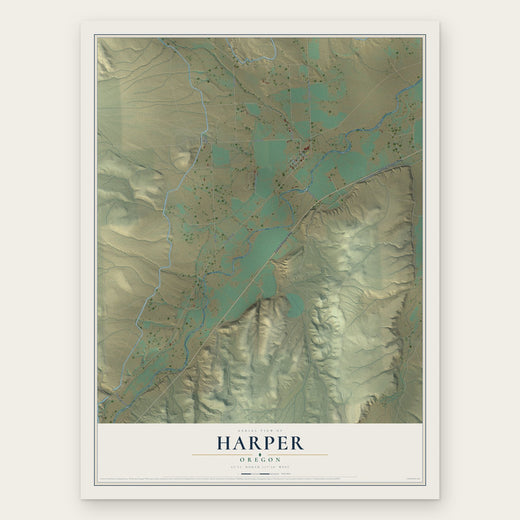 Harper, Oregon map print, the full design