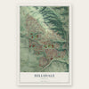 Hillsdale, Oregon map print, the full design