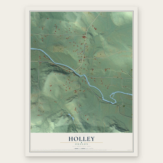 Holley, Oregon map print, the full design