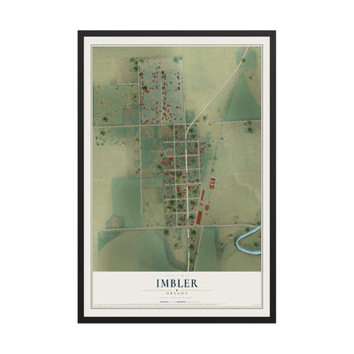 Map of Imbler, Oregon, 12 x 18 inch print in a black wood frame