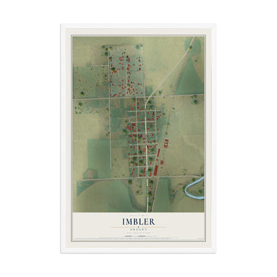 Map of Imbler, Oregon, 12 x 18 inch print in a white wood frame