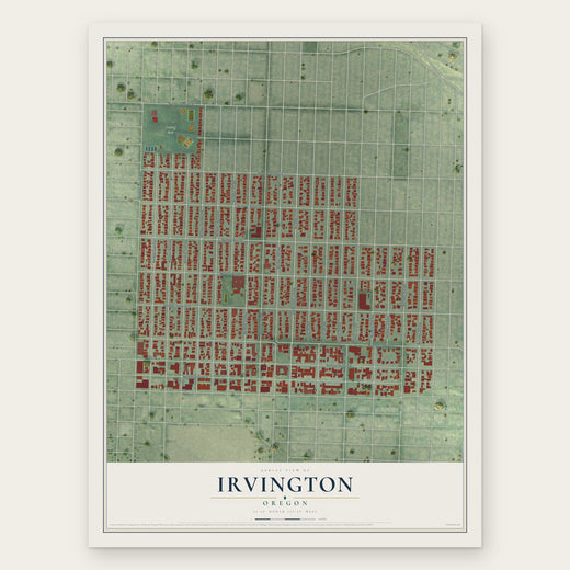 Irvington, Oregon map print, the full design