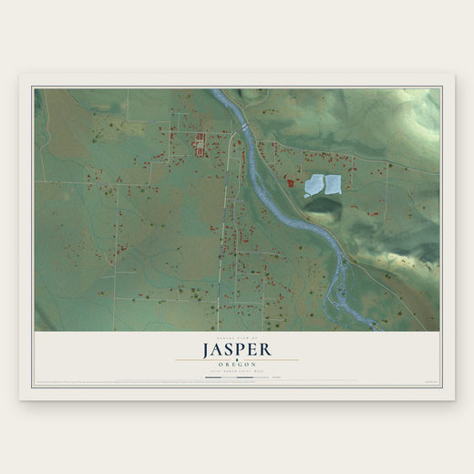 Jasper, Oregon map print, the full design