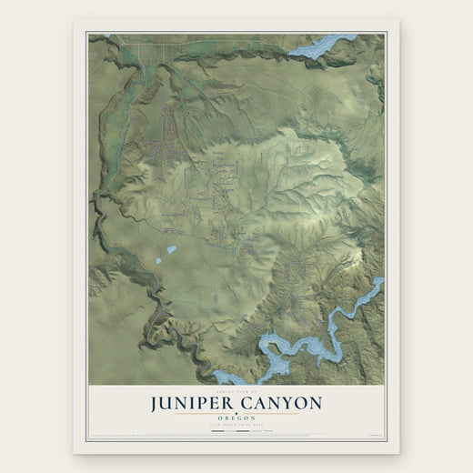 Juniper Canyon, Oregon map print, the full design