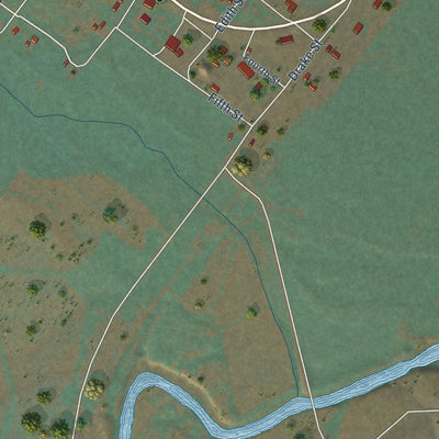 Close-up of the map of Juntura, Oregon print showing street and building detail