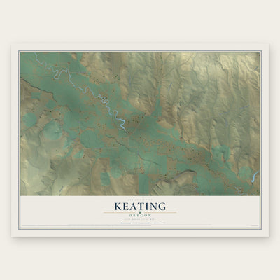 Keating, Oregon map print, the full design