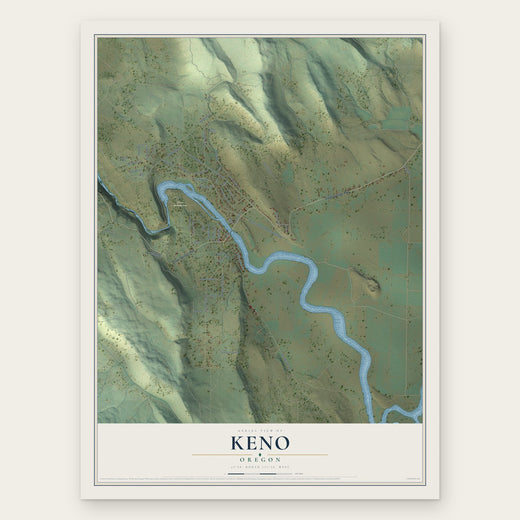 Keno, Oregon map print, the full design