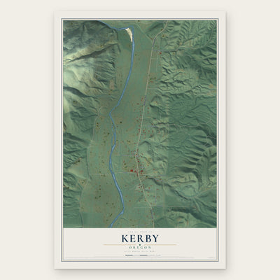 Kerby, Oregon map print, the full design