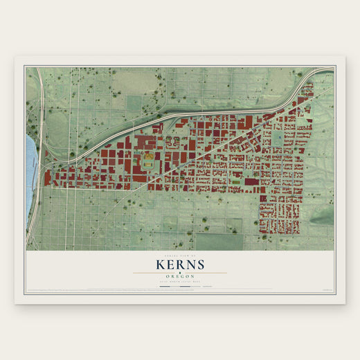 Kerns, Oregon map print, the full design