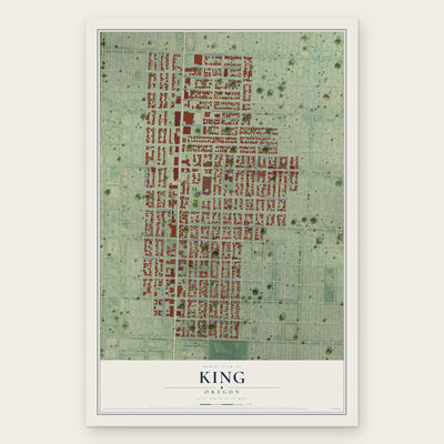 King, Oregon map print, the full design