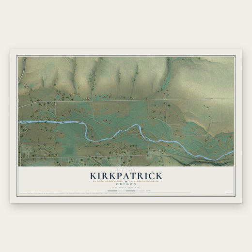 Kirkpatrick, Oregon map print, the full design
