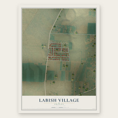 Labish Village, Oregon map print, the full design