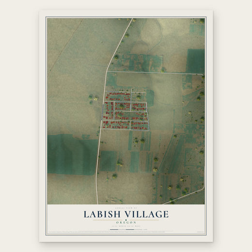 Labish Village, Oregon map print, the full design