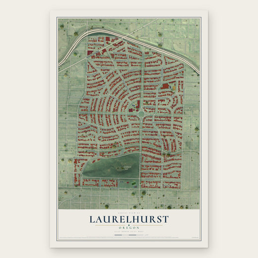 Laurelhurst, Oregon map print, the full design