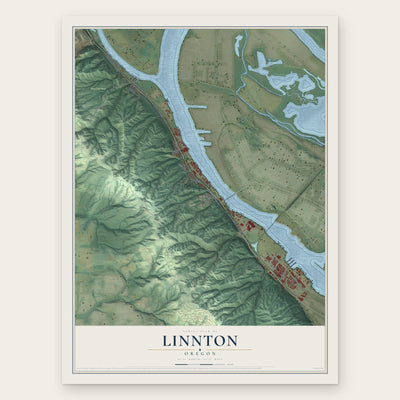 Linnton, Oregon map print, the full design