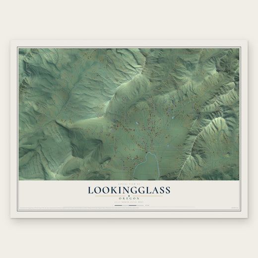Lookingglass, Oregon map print, the full design