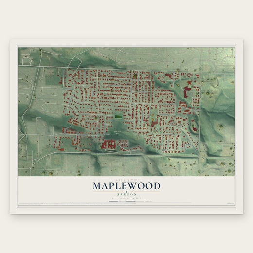Maplewood, Oregon map print, the full design