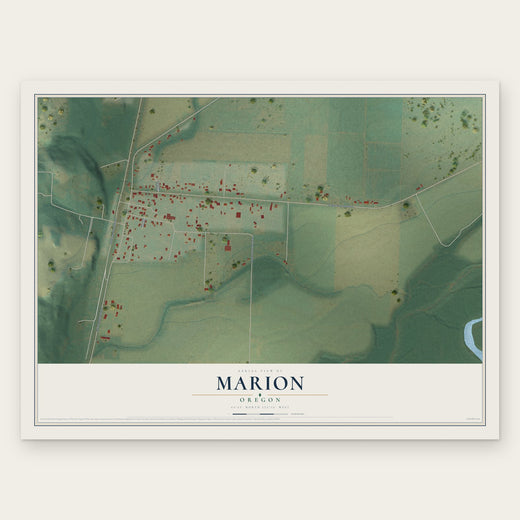 Marion, Oregon map print, the full design