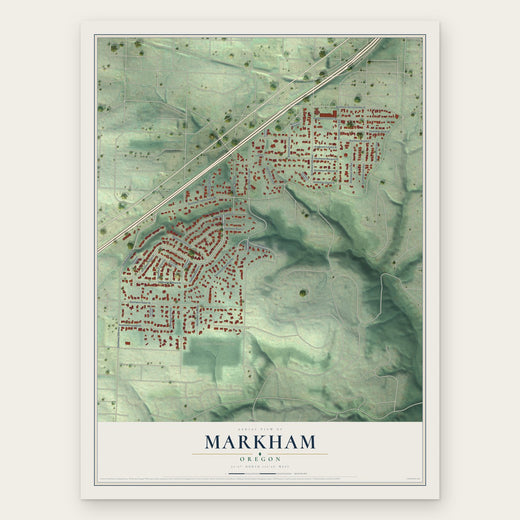 Markham, Oregon map print, the full design