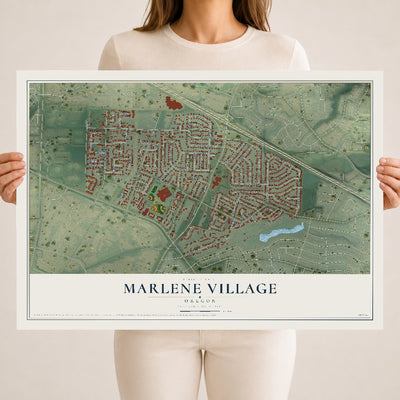 Map of Marlene Village, Oregon, 18 x 24 inch unframed archival matte print