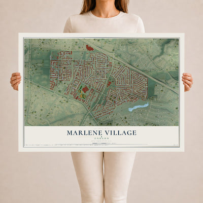 Map of Marlene Village, Oregon, 24 x 36 inch unframed archival matte print