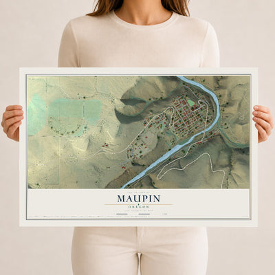 Map of Maupin, Oregon, 12 x 18 inch unframed archival matte print