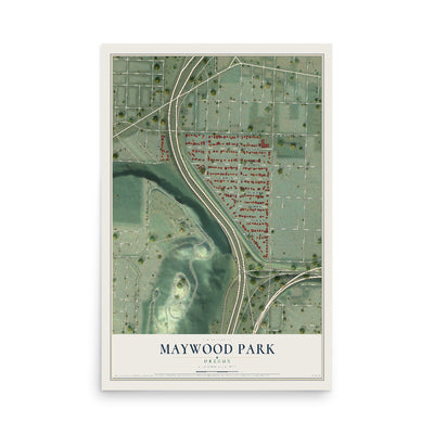 Map of Maywood Park, Oregon, 12 x 18 inch unframed archival matte print